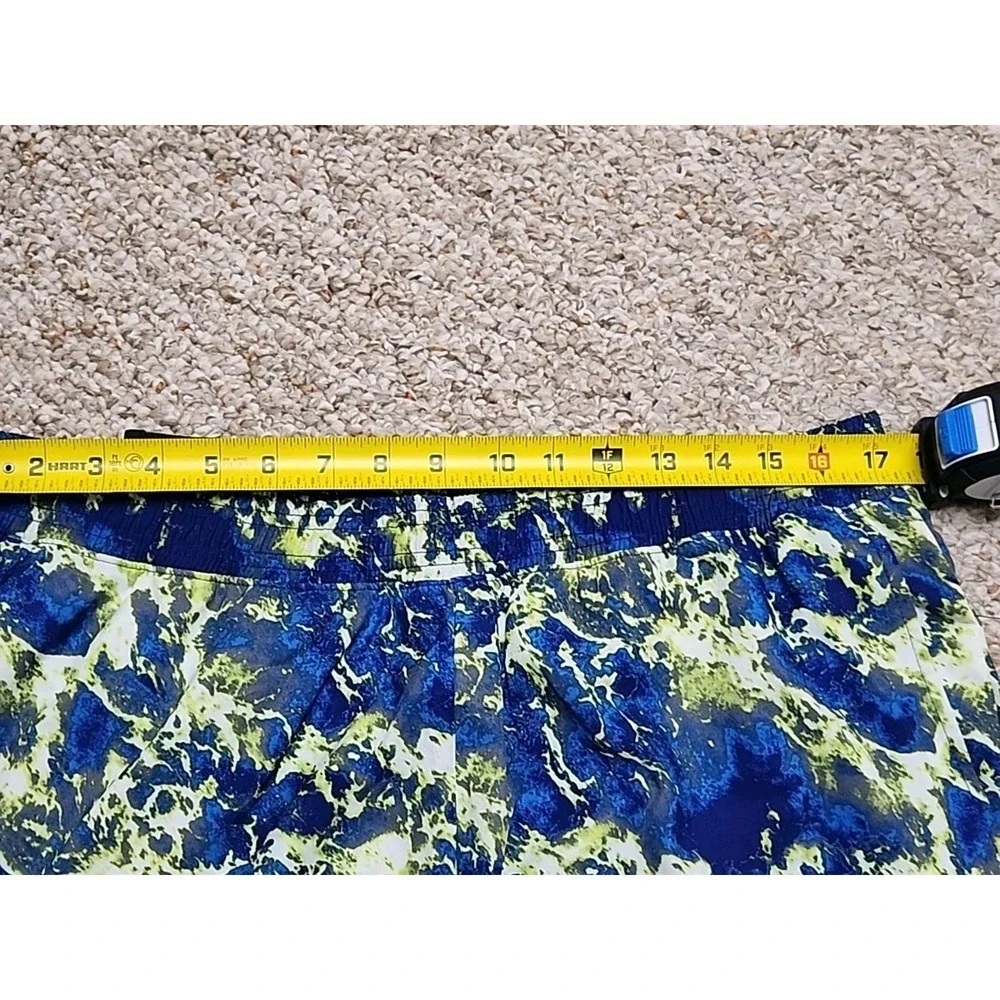 Champion Water Blue Green Printed Elastic Waist Active Shorts Men's Size XL 34x7